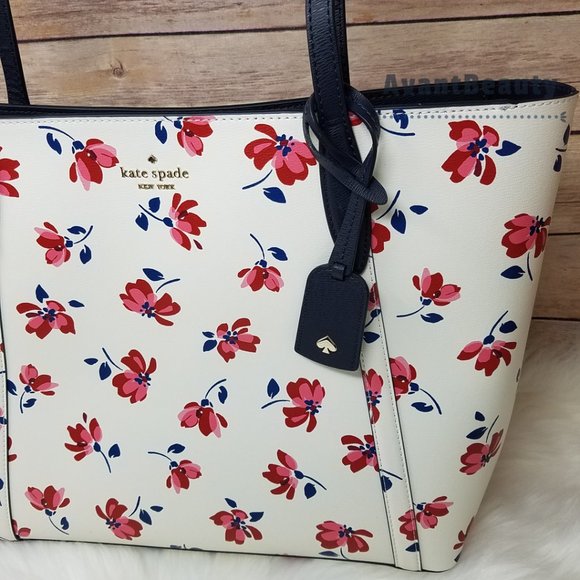 Kate Spade Cara Garden Toss White Floral Tote - Picture 5 of 15